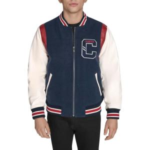 Champion mens Letterman Varsity Bomber Jacket With Patches(Navy/Ivory)