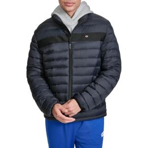 Champion mens Lightweight Packable Puffer Jacket(Black)
