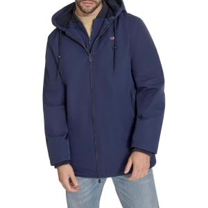 Champion mens Mid-length Soft Shell Performance Jacket With Sherpa Lining(Peacoat Flex Tech)