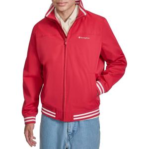 Champion mens Water Resistant Varsity Bomber Jacket With Flex Stand Collar(Chili Pepper)
