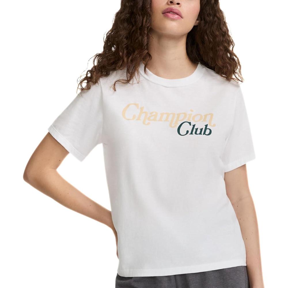 imageChampion Womens Classic Graphic TShirt ClubWhite