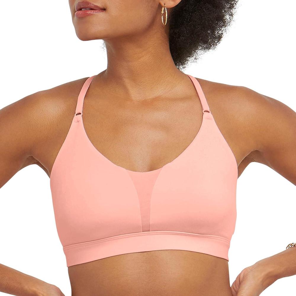 imageChampion Womens Sports Bra Soft Touch MoistureWicking Bra Light Support Sports Bra Longline Sports Bra AvailablePink Star