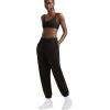 Champion Women’s Soft Touch Ribbed Sports Bra, C Logo(Black)