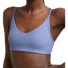 Champion Women’s Soft Touch Ribbed Sports Bra, C Logo(Sevenseas Blue)
