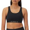 Champion Womens Sports Bra, Soft Touch, Moisture-Wicking Bra, Moderate Support Bra for Women (Plus(Black Champion C)