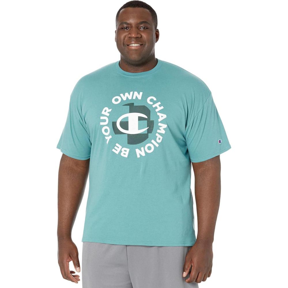 imageChampion Mens Heritage Short Sleeve Tee Mens TShirts Vintage Shirts Mens Tee Shirts GraphicsAqua Tonic Be Your Own Circle