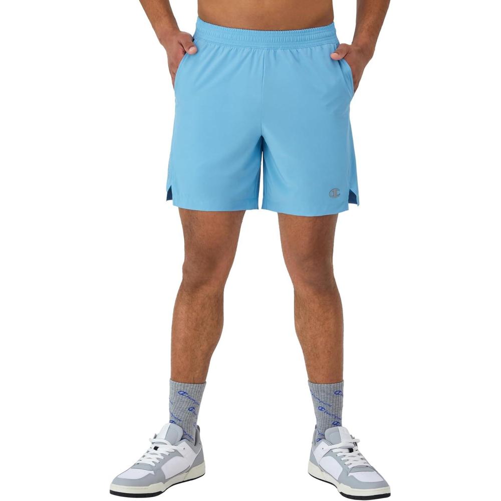 imageChampion Mens Shorts MVP Moisture Wicking Gym Shorts for Men Athletics Shorts 7quot ampamp 9quotRaindrop Blue Hd C Logo