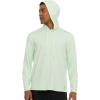 Champion Mens Sun Hoodie Long Sleeve, UPF 50 Sun Shirts for Men, Lightweight UV Protection Rash Guard, Fishing Swim Shirt(Green)
