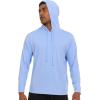 Champion Mens Sun Hoodie Long Sleeve, UPF 50 Sun Shirts for Men, Lightweight UV Protection Rash Guard, Fishing Swim Shirt(Light Blue)