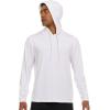 Champion Mens Sun Hoodie Long Sleeve, UPF 50 Sun Shirts for Men, Lightweight UV Protection Rash Guard, Fishing Swim Shirt(White)