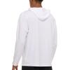 Champion Mens Sun Hoodie Long Sleeve, UPF 50 Sun Shirts for Men, Lightweight UV Protection Rash Guard, Fishing Swim Shirt(White)