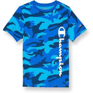Champion Men’s Heritage Short Sleeve Tee, Men’s T-Shirts, Vintage Shirts, Men’s Tee Shirts, Graphics(Bozzetto Bluecamo Script)