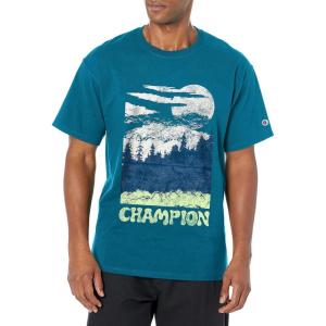 Champion Men’s Heritage Short Sleeve Tee, Men’s T-Shirts, Vintage Shirts, Men’s Tee Shirts, Graphics(Nifty Turquoise Tree Graphic)