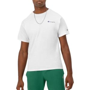 Champion Men’s Heritage Short Sleeve Tee, Men’s T-Shirts, Vintage Shirts, Men’s Tee Shirts, Graphics(White Small Script)