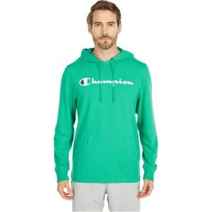 Champion Men’s Long Sleeve T-shirt Hoodie (Retired Colors)(Green Myth Script)
