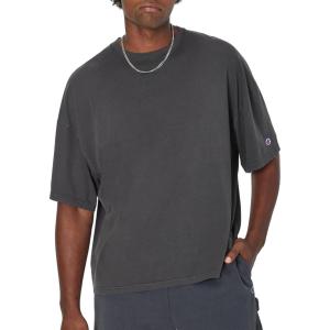 Champion Mens Riggins Drop Shoulder T-Shirt, Dry Goods Label(Black)