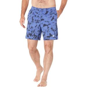 Champion Mens Shorts, MVP, Moisture Wicking, Gym Shorts for Men, Athletics Shorts, 7″ & 9″(Liquid Camo Stone Crush Blue Hd C Logo)