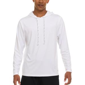 Champion Mens Sun Hoodie Long Sleeve, UPF 50 Sun Shirts for Men, Lightweight UV Protection Rash Guard, Fishing Swim Shirt(White)