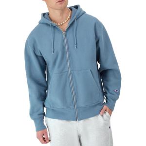 Champion Men’s Zip-up Hoodie, Reverse Weave, Sweatshirt, Fleece Zip-up Hoodie for Men(Washed Antique Blue)