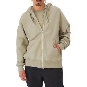 Champion Men’s Zip-up Hoodie, Reverse Weave, Sweatshirt, Fleece Zip-up Hoodie for Men(Washed Khaki)