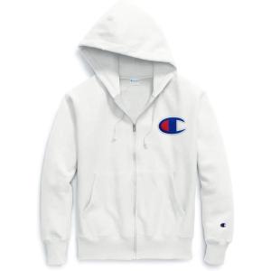 Champion Men’s Zip-up Hoodie, Reverse Weave, Sweatshirt, Fleece Zip-up Hoodie for Men(White Chainstitch Applique)