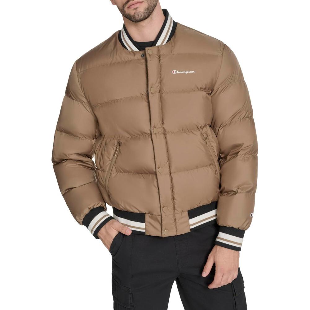 imageChampion mens Varsity Bomber Puffer JacketOtter Tech