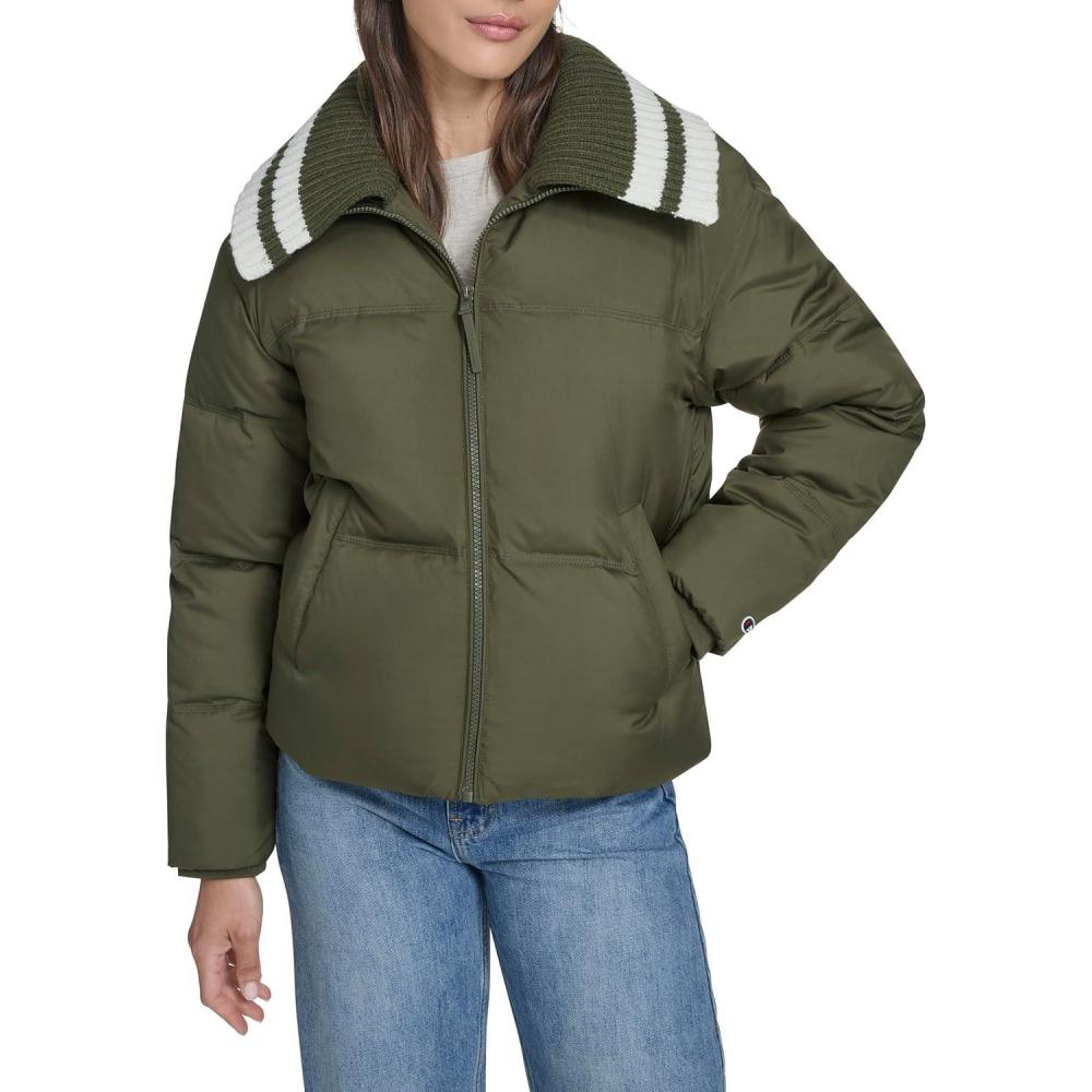 imageChampion womens Quilted Shawl Collar Puffer JacketOlive