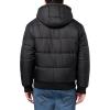 Champion Men’s Reversible Puffer Jacket with Drawstring Hood(Black/Heather Grey)