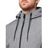 Champion mens Hooded Softshell Bomber Jacket With Bib(Heather Grey)
