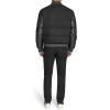 Champion mens Varsity Bomber Puffer Jacket(Black Faux Leather)