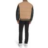 Champion mens Varsity Bomber Puffer Jacket(Camel/Black Faux Leather)