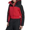 Champion womens Cropped Hooded Ski Bomber(Black/Red)