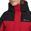 Champion womens Cropped Hooded Ski Bomber(Black/Red)