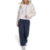 Champion womens Cropped Hooded Ski Bomber(White)
