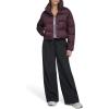 Champion womens Cropped Puffer Jacket(Burgundy)
