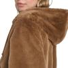 Champion womens Faux Fur Hoody Bomber Jacket(Cognac)