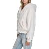 Champion womens Faux Fur Hoody Bomber Jacket(Cream)