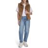Champion womens Faux Fur Stand Collar Vest(Cognac)