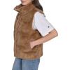Champion womens Faux Fur Stand Collar Vest(Cognac)