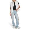 Champion womens Faux Fur Stand Collar Vest(Cream)