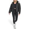 Champion womens Quilted Shawl Collar Puffer Jacket(Black)