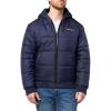 Champion Men’s Reversible Puffer Jacket with Drawstring Hood(Navy/Charcoal)