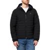 Champion mens Lightweight Hooded Puffer Jacket(Black)