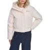 Champion womens Cropped Hooded Ski Bomber(White)