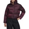 Champion womens Cropped Puffer Jacket(Burgundy)