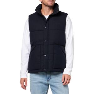 Champion mens Puffer Vest With Name Logo(Peacoat Wool Blend)
