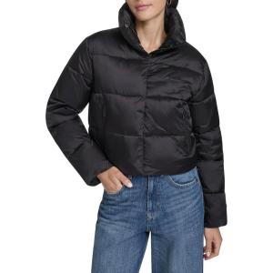 Champion womens Cropped Puffer Jacket(Black)