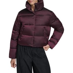Champion womens Cropped Puffer Jacket(Burgundy)