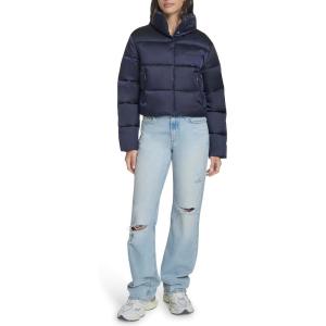 Champion womens Cropped Puffer Jacket(Navy)