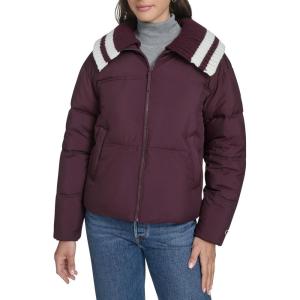 Champion womens Quilted Shawl Collar Puffer Jacket(Burgundy)
